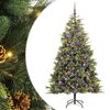vidaXL &Aacute;rbol de Navidad artificial con ramas plegables y conos 300 LED