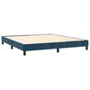 vidaXL Cama box spring colch&oacute;n y LED terciopelo azul oscuro 180x200 cm