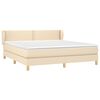 vidaXL Cama box spring con colch&oacute;n tela color crema 160x200 cm