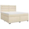 vidaXL Cama box spring con colch&oacute;n Crema 140 x 190 cm Tela