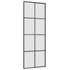 vidaXL Puerta corredera con set herrajes vidrio ESG aluminio 76x205 cm