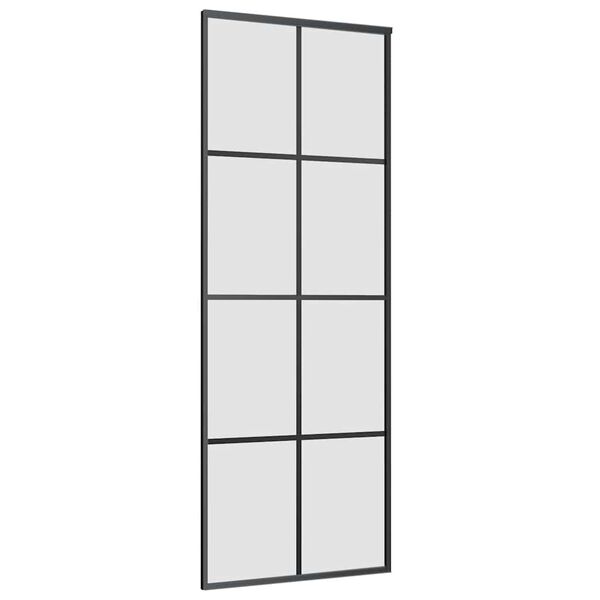 vidaXL Puerta corredera con set herrajes vidrio ESG aluminio 76x205 cm