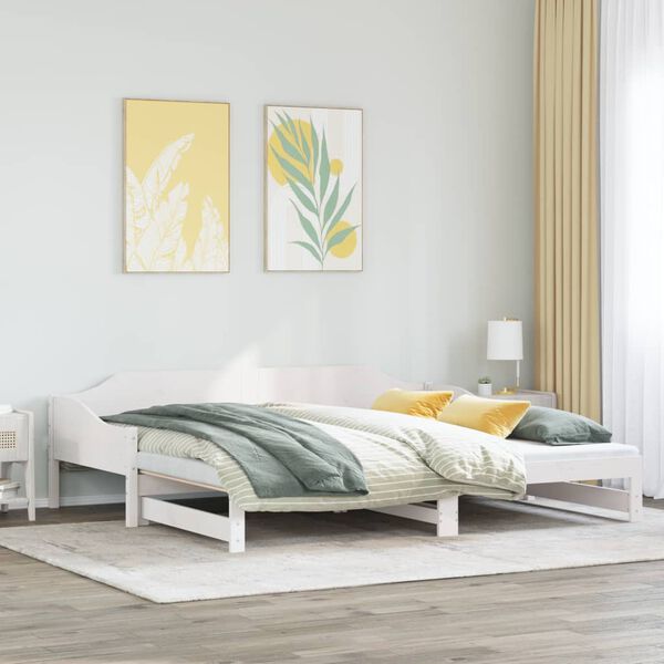 vidaXL Sof&aacute; cama nido madera maciza de pino blanco 90x200 cm