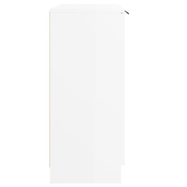 vidaXL Aparador de madera contrachapada blanco brillante 60x30x70 cm