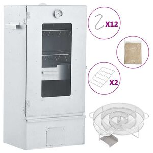vidaXL Horno ahumador de BBQ con generador humo fr&iacute;o acero galvanizado