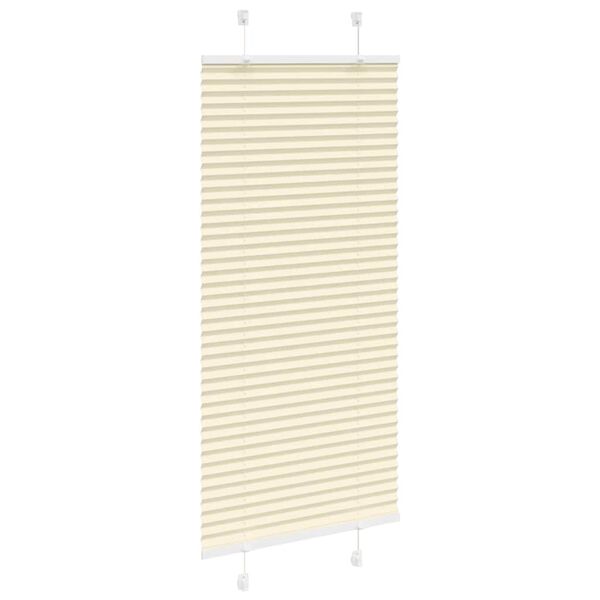 vidaXL Estor Plisado crema 55x150 cm Tela Ancho 54,4 cm Poli&eacute;ster