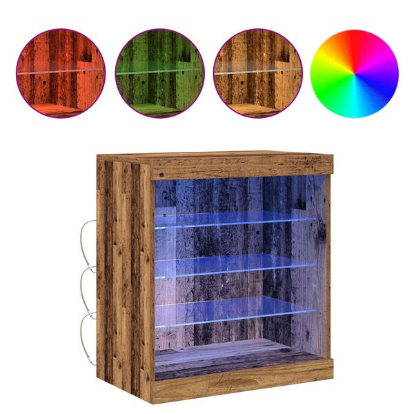 vidaXL Aparador LED Madera vieja 60,5 x 37 x 67 cm