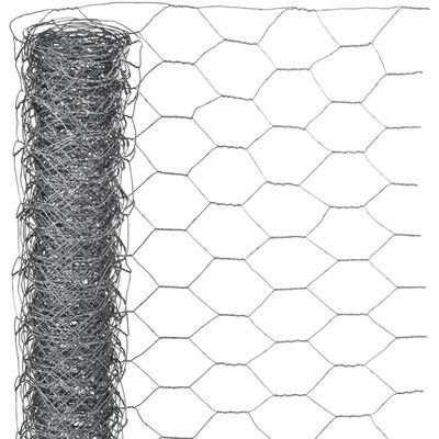 Nature Malla de alambre hexagonal 0,5x2,5 m 25 mm acero galvanizado