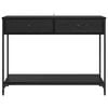 vidaXL Mesa Consola con caj&oacute;n Roble Negro 100 x 34,5 x 75 cm