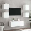 vidaXL Muebles de TV de pared con luces LED 2 uds blanco 30,5x35x30 cm