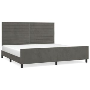 vidaXL Estructura cama sin colch&oacute;n terciopelo gris oscuro 200x200 cm