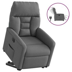 vidaXL Sill&oacute;n el&eacute;ctrico reclinable elevable de tela gris oscuro