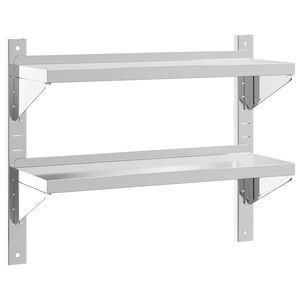 vidaXL Estante de pared acero inoxidable plateado 75x23,5x60 cm