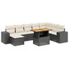 vidaXL Set de sof&aacute;s de jard&iacute;n 8 piezas y cojines rat&aacute;n sint&eacute;tico negro