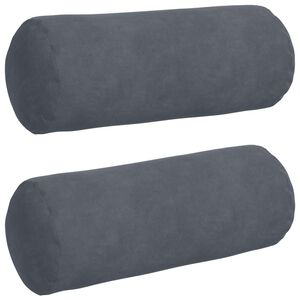 vidaXL Cojines Bolster 2 pcs Gris oscuro &Oslash; 15 x 40 cm Tela de pana