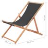 vidaXL Silla de playa plegable de tela y estructura de madera gris