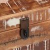 vidaXL Caja de Almacenamiento con puerta Marr&oacute;n Madera de mango maciza
