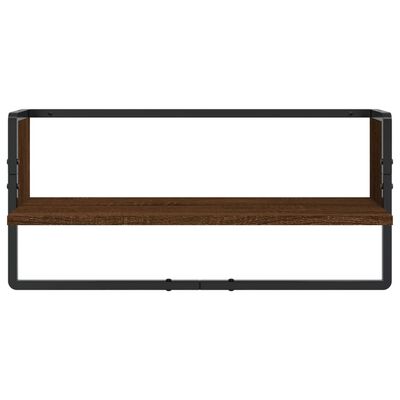 vidaXL Estantes pared con barras 6 pzas madera ingeniería marrón roble