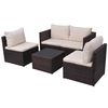 vidaXL Set muebles de jardín 5 piezas y cojines ratán sintético marrón
