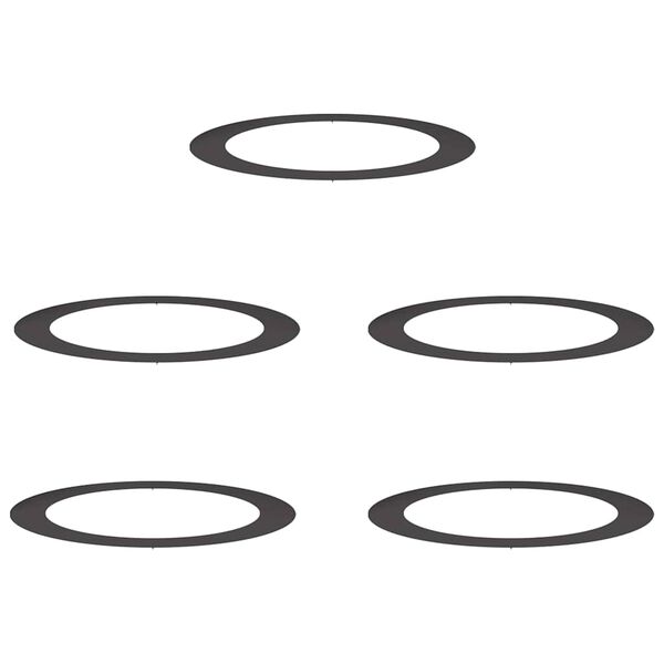 vidaXL adecuado para Anillos de &Aacute;rbol Plano 5 pcs Negro &Oslash;90 / 120 cm