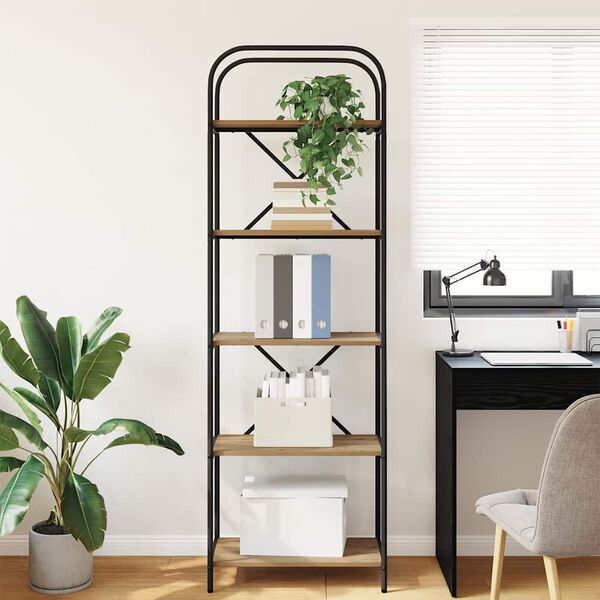 vidaXL Estante de libros Roble artesanal 60 x 30 x 183 cm