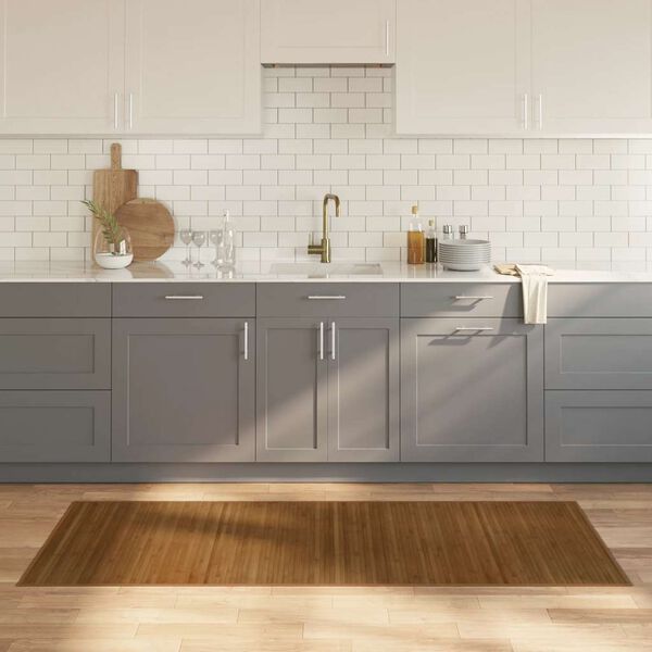 vidaXL Alfombra rectangular bamb&uacute; marr&oacute;n 80x200 cm