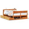 vidaXL Cama sin colch&oacute;n madera maciza pino marr&oacute;n cera 150x200 cm