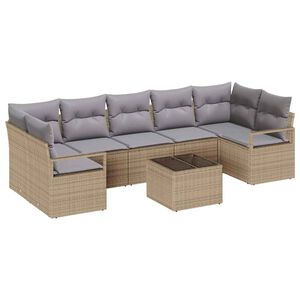 vidaXL Juego de Sof&aacute; 8 uds. 7-N&uacute;mero de plazas Beige y gris