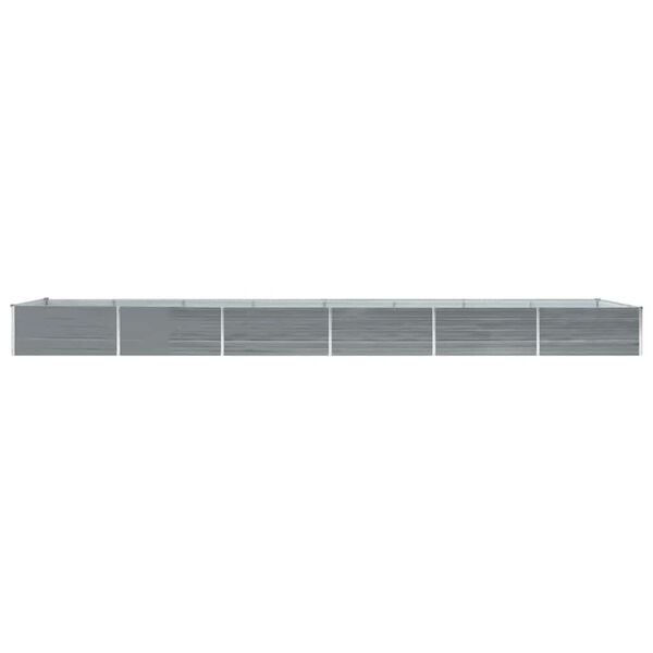 vidaXL Arriate de acero galvanizado gris 600x80x45 cm