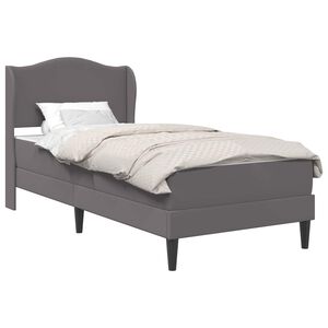 vidaXL Estructura de cama Gris 90 x 190 cm Cuero sint&eacute;tico