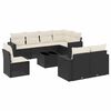 vidaXL Set de sof&aacute;s de jard&iacute;n 8 piezas y cojines rat&aacute;n sint&eacute;tico negro