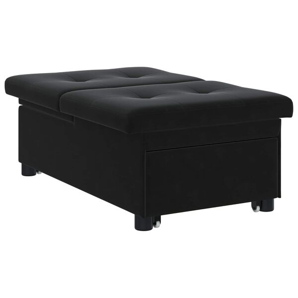 vidaXL Sofá cama Negro 194 x 67 x 82 cm Terciopelo
