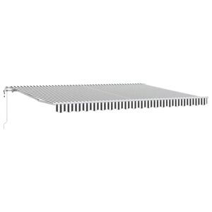 vidaXL Toldo retr&aacute;ctil autom&aacute;tico gris antracita y blanco 450x300 cm