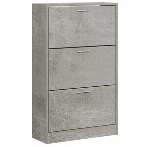 vidaXL Zapatero madera contrachapada gris hormig&oacute;n 63x24x103 cm