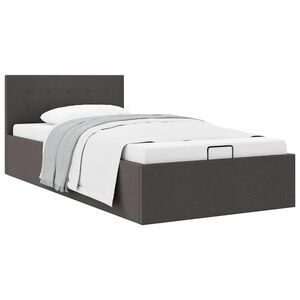 vidaXL Cama canap&eacute; hidr&aacute;ulica almacenaje tela gris oscuro 100x200 cm
