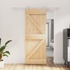 vidaXL Puerta corredera con herrajes madera maciza de pino 80x210 cm
