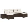vidaXL Conjunto de sof&aacute; de jard&iacute;n 4 uds. Marr&oacute;n y crema