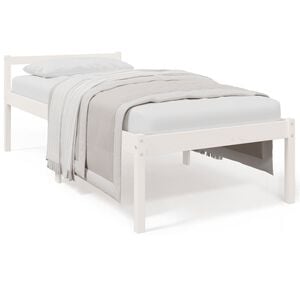 vidaXL Cama senior individual peque&ntilde;a sin colch&oacute;n blanco 75x190 cm