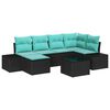 vidaXL Conjunto de sof&aacute; de jard&iacute;n 6 uds. Negro y Turquesa