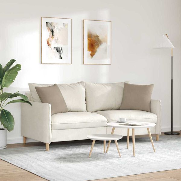 vidaXL Cojines de sofá 2 pcs Taupé 45 x 45 cm tela