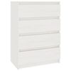 vidaXL Armario auxiliar madera maciza de pino blanco 60x36x84 cm