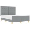 vidaXL Estructura de cama con cabecera Gris claro 140 x 190 cm tela