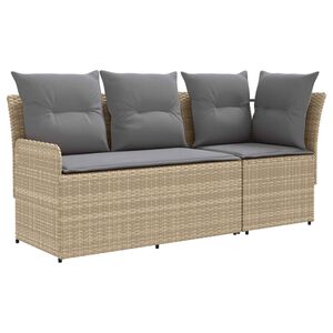 vidaXL Sof&aacute; de jard&iacute;n con brazo y sof&aacute; en esquina con almohada 2 Pieza