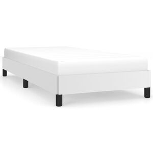 vidaXL Estructura de cama sin colchón cuero sintético blanco 90x200 cm