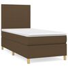 vidaXL Cama box spring con colch&oacute;n tela marr&oacute;n oscuro 100x200 cm