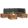vidaXL Conjunto de sof&aacute;s de exterior 5 Pieza Natural y Antracita