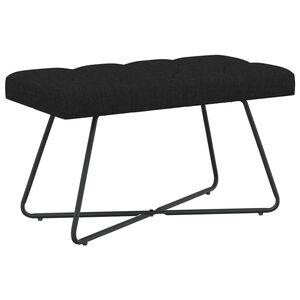 vidaXL Banco con tapicer&iacute;a con botones Negro 80 x 40 x 46 cm Tela
