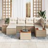 vidaXL Conjunto de sof&aacute; de jard&iacute;n 7 pcs Beige rat&aacute;n sint&eacute;tico
