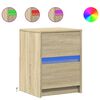 vidaXL Mesitas de noche luces LED 2 uds madera ingenier&iacute;a roble Sonoma