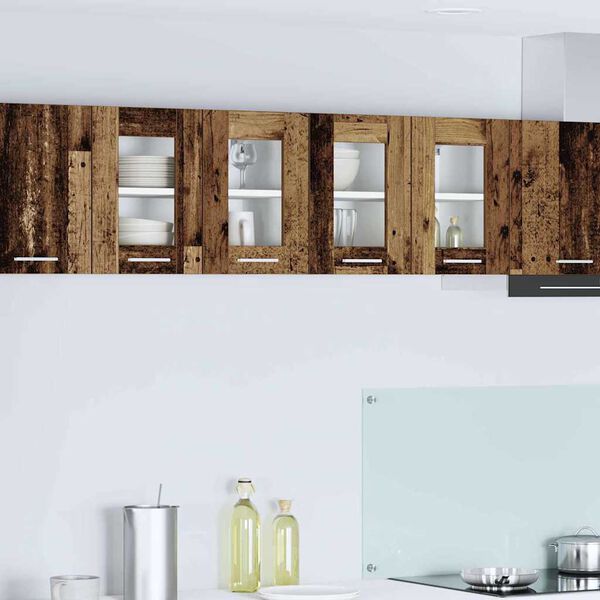 vidaXL Mueble colgante con puerta 2 pcs Madera vieja 60 x 31 x 40 cm